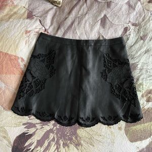 BGBG Faux Leather Lace like Detail Skirt